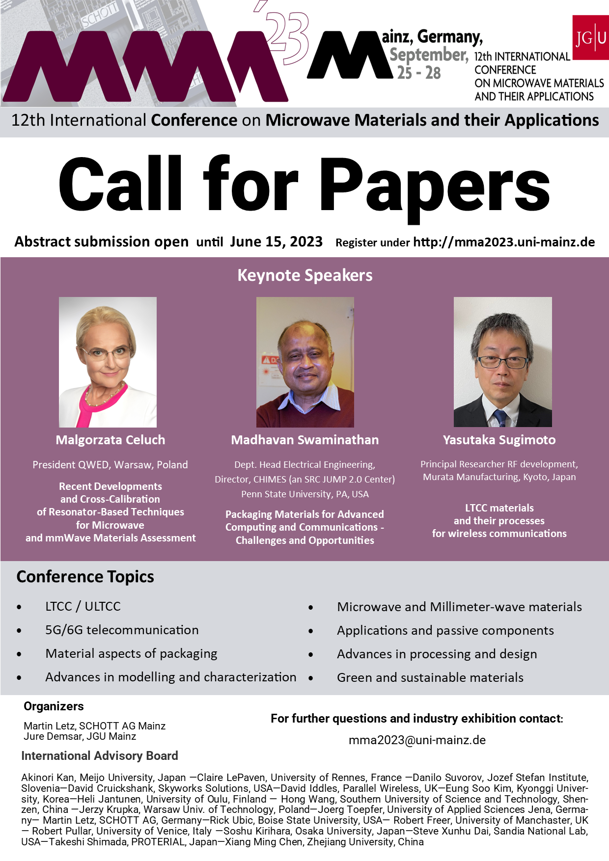 Call for Papers Flyer MMA2023